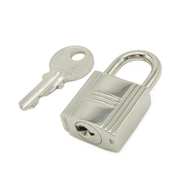 HERMES エルメス カデナ パドロック No.117 南京錠 鍵 カギ キー付き シルバーカラー