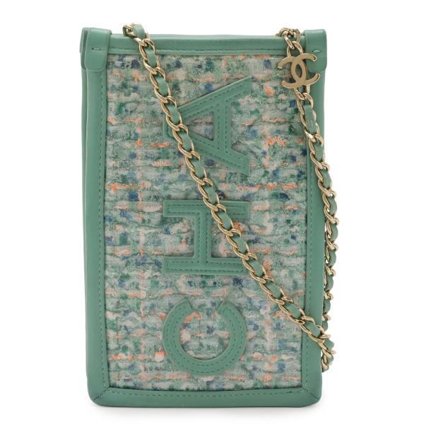 CHANEL シャネル ロゴ ツイード チェーンバッグ ショルダーバッグ ショルダーポーチ ビニール...