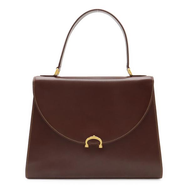 Cartier カルティエ マスト ハンドバッグ ワンハンドル カーフレザー ボルドー ゴールド金具