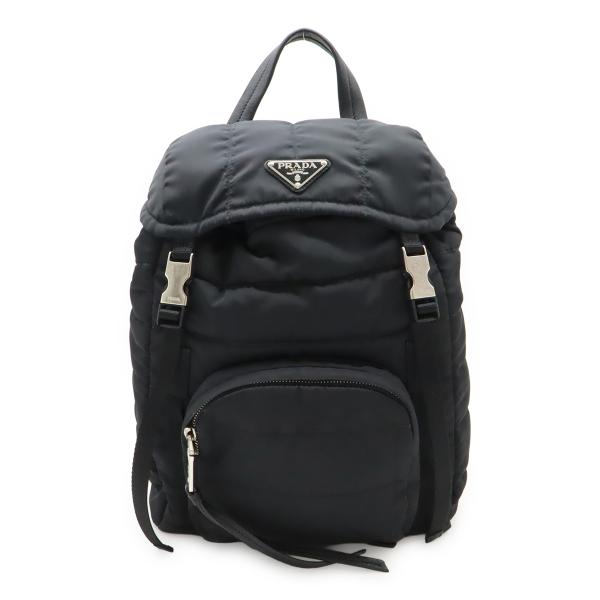 PRADA プラダ トライアングルロゴ バックパック リュックサック キルティング ナイロン レザー...