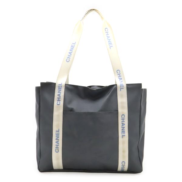 CHANEL シャネル スポーツライン ロゴ トートバッグ ラージトート ショルダーバッグ 肩掛け ...