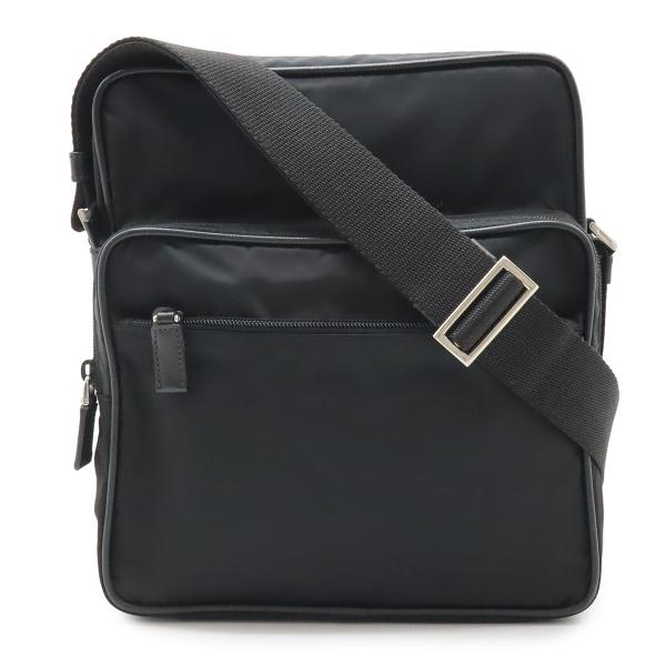 PRADA プラダ ショルダーバッグ メッセンジャーバッグ 斜め掛け ナイロン レザー NERO 黒...