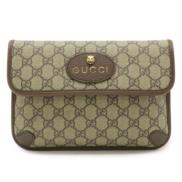 GUCCI グッチ GGスプリーム メタルキャットヘッド シェリーライン ボディバッグ ウエストバッ...