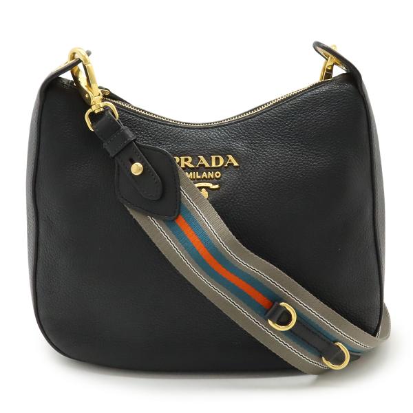 PRADA プラダ ヴィッテロ フェニックス ショルダーバッグ ストライプショルダー レザー NER...