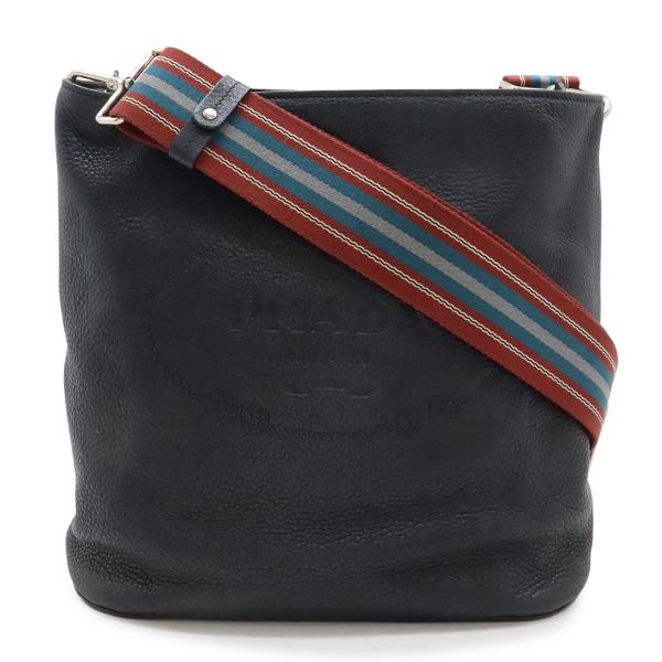 PRADA プラダ ヴィッテロ フェニックス ショルダーバッグ ストライプショルダー 斜め掛け レザ...