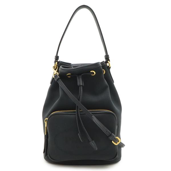 PRADA プラダ ロゴジャガード ハンドバッグ バケットバッグ 巾着 2WAY ショルダーバッグ ...