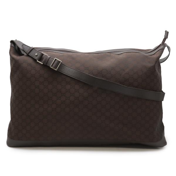 GUCCI グッチ GGナイロン ショルダーバッグ ボストンバッグ トラベルバッグ 旅行 レザー ブ...