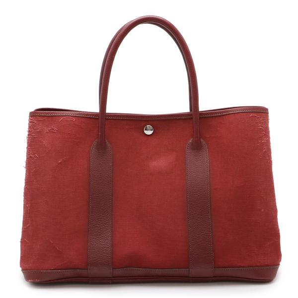 HERMES エルメス ガーデンパーティPM トートバッグ ハンドバッグ トワルオフィシエ キャンバ...