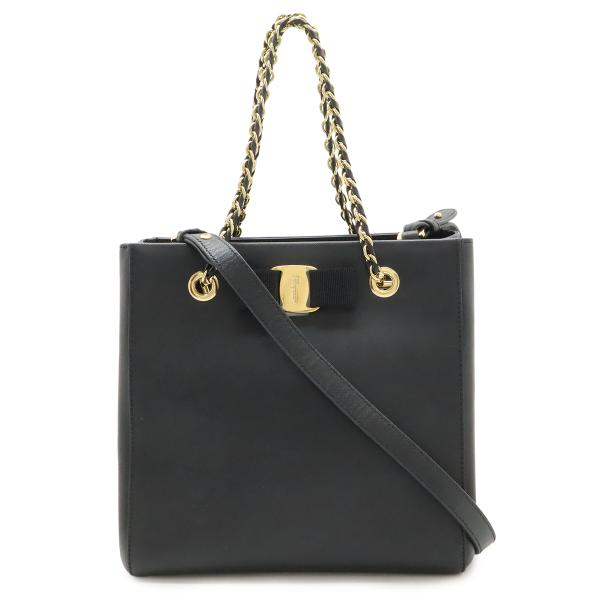 Salvatore Ferragamo サルヴァトーレ フェラガモ ヴァラ リボン チェーンバッグ ...
