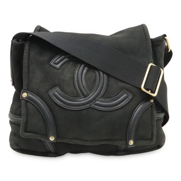 CHANEL シャネル ココマーク ショルダーバッグ メッセンジャーバッグ 斜め掛け ムートン レザ...