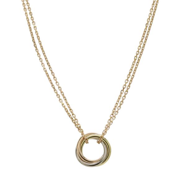 Cartier カルティエ トリニティ ペンダント ミニモデル ネックレス ダブルチェーン 3カラー...