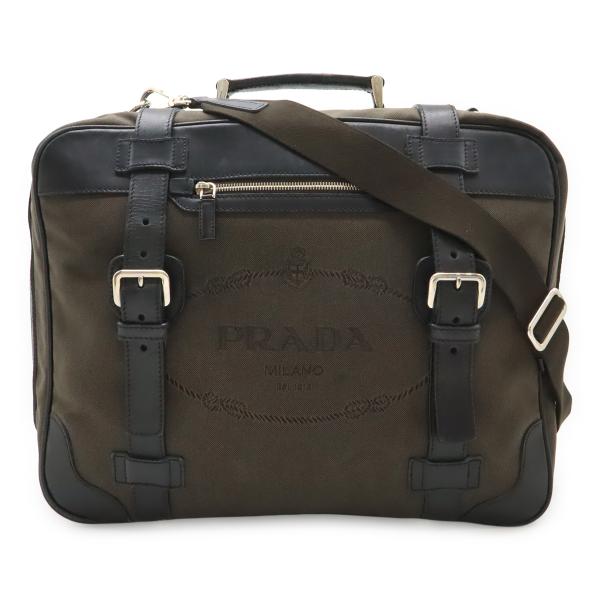 PRADA プラダ ロゴジャガード ショルダーバッグ トートバッグ 2WAY ハンドバッグ キャンバ...