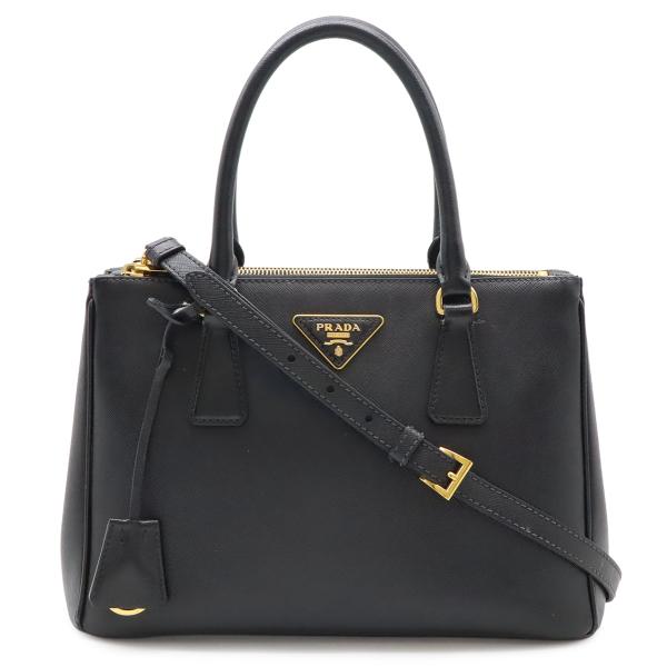 PRADA プラダ ガレリア トライアングルロゴ ミディアムバッグ ハンドバッグ SAFFIANO ...