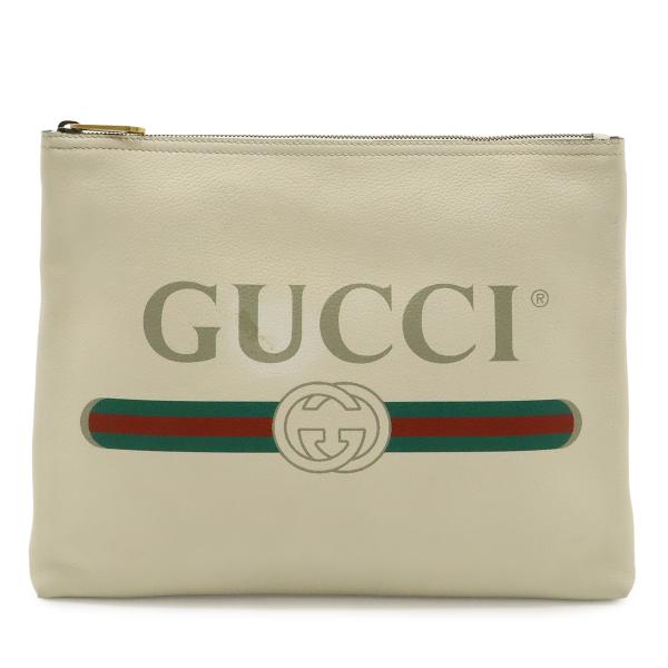 GUCCI グッチ グッチプリント ミディアム ポートフォリオ クラッチバッグ セカンドバッグ レザ...