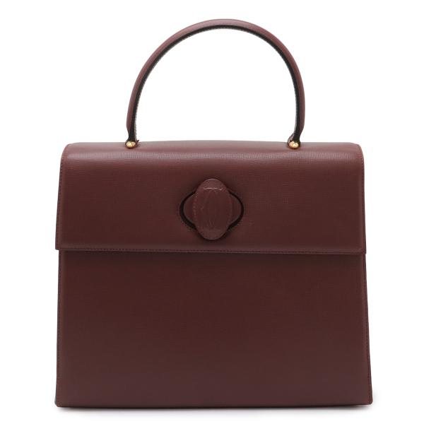 Cartier カルティエ マストライン フラップバッグ ハンドバッグ カーフレザー ボルドー ゴー...
