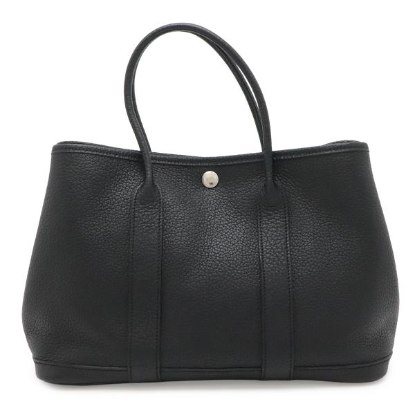 HERMES エルメス ガーデンパーティTPM トートバッグ ハンドバッグ ネゴンダ レザー ノワー...