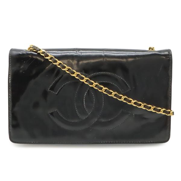CHANEL シャネル ココマーク チェーンウォレット ショルダーバッグ ポシェット 斜め掛け エナ...