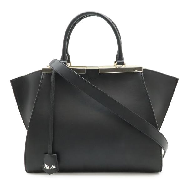 FENDI フェンディ トロワジュール ハンドバッグ 2WAY ショルダーバッグ 肩掛け レザー ブ...