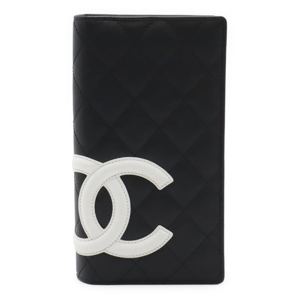 CHANEL シャネル カンボンライン ココマーク 2つ折長財布 二つ折長財布 レザー ソフトカーフ...