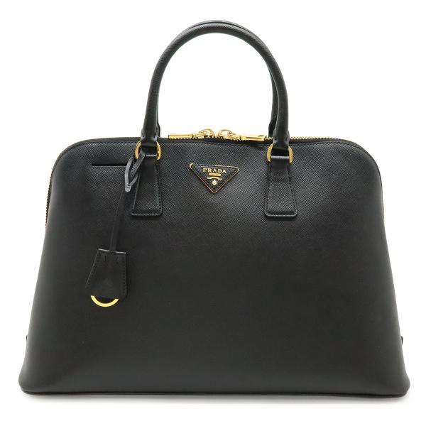 PRADA プラダ サフィアーノ ハンドバッグ トートバッグ レザー NERO ブラック 黒 ゴール...