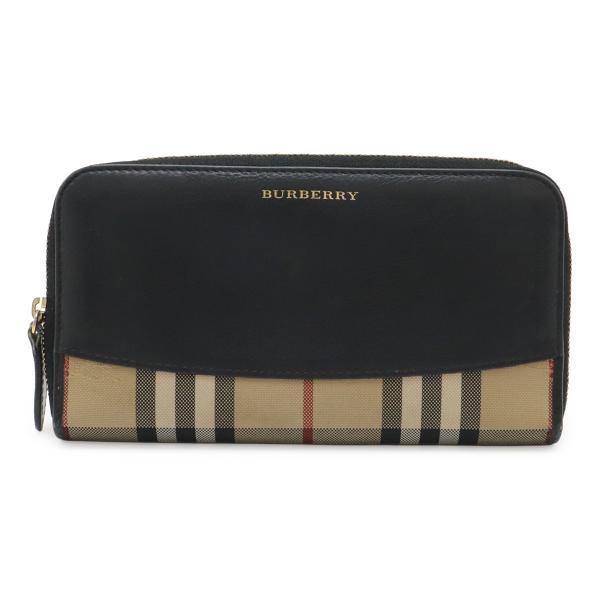 BURBERRY バーバリー シャドーホース ノバチェック ジップアラウンドウォレット ラウンドファ...