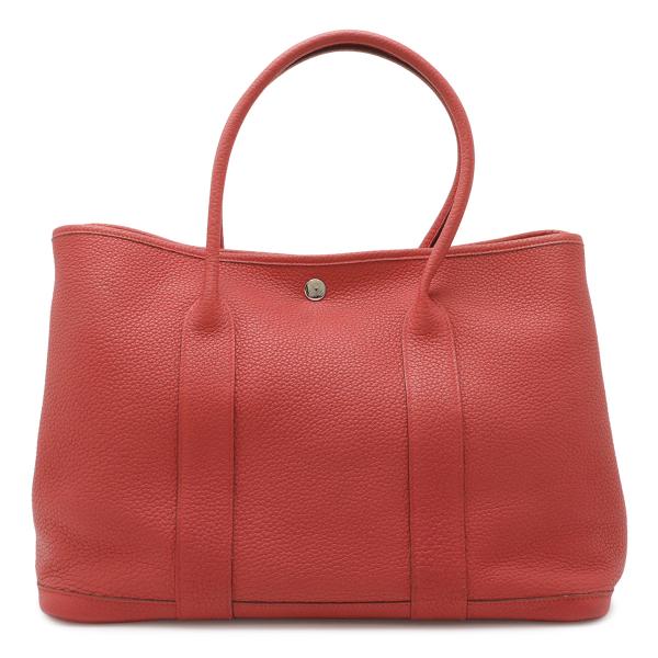 HERMES エルメス ガーデンパーティPM トートバッグ ハンドバッグ ネゴンダ レザー ローズア...