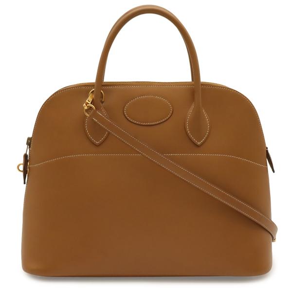 HERMES エルメス ボリード35 ハンドバッグ 2WAY ショルダーバッグ レザー ブラウン 茶...