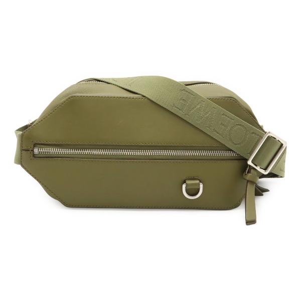 LOEWE ロエベ コンバーチブル スリング ボディバッグ ショルダーバッグ レザー カーキグリーン...
