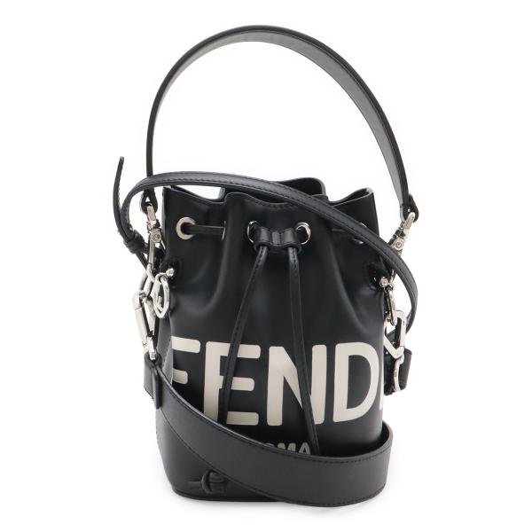 FENDI フェンディ ロゴ モン トレゾール ハンドバッグ ミニバッグ 巾着型 2WAY ショルダ...