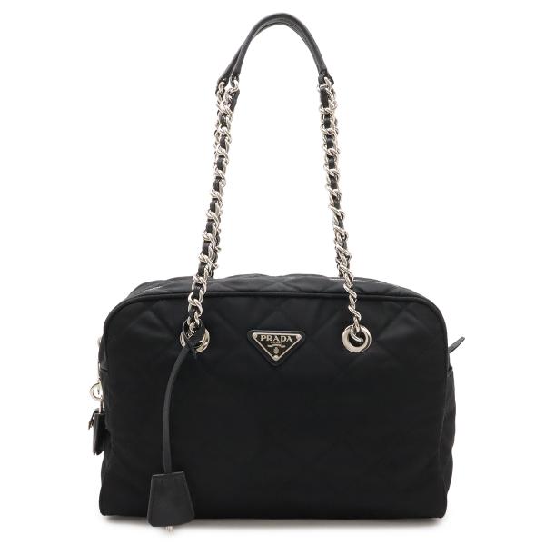 PRADA プラダ インプントゥ チェーンショルダー ショルダーバッグ ナイロン NERO 黒 ブラ...