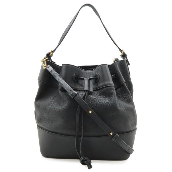 LOEWE ロエベ ミッドナイト バケット ショルダーバッグ 2WAY ハンドバッグ 巾着型 レザー...