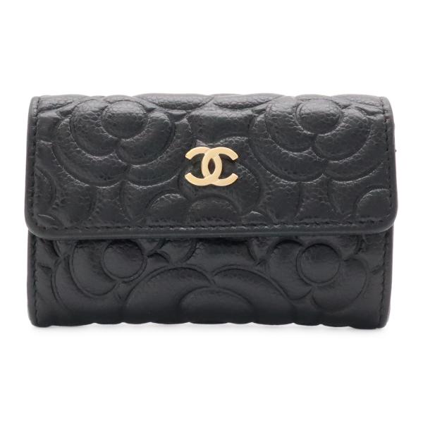 CHANEL シャネル カメリアエンボス ココマーク カードケース 名刺入れ パスケース キャビアス...