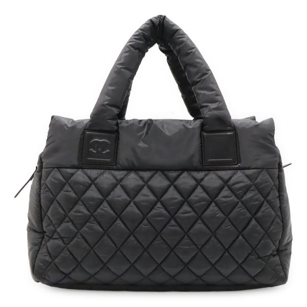 CHANEL シャネル コココクーン トートバッグ ハンドバッグ キルティング ナイロン レザー ブ...