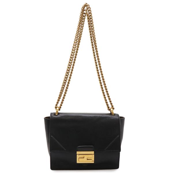 FENDI フェンディ キャンユー チェーンショルダー ショルダーバッグ ポシェット レザー ブラッ...