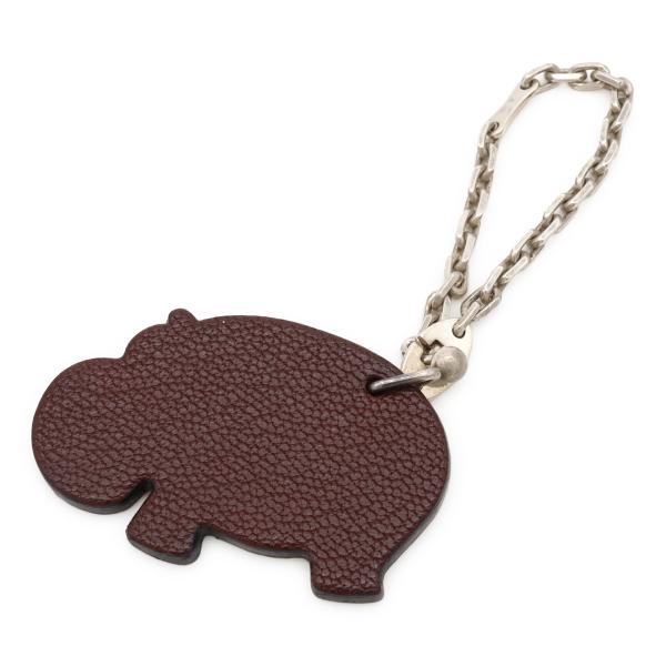 HERMES エルメス バッグチャーム キーホルダー キーチェーン アニマル カバ 動物 シェーブル...