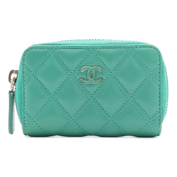 CHANEL シャネル マトラッセ ココマーク ジップ コインパース ラウンドファスナーコインケース...