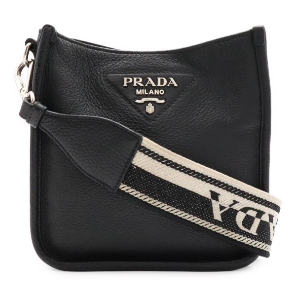 PRADA プラダ ヴィッテロダイノソフトレザー ミニ ショルダーバッグ ストライプショルダー 斜め...