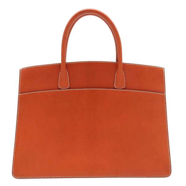 HERMES エルメス ホワイトバスGM ハンドバッグ ビジネスバッグ シェーブル レザー ノアゼッ...