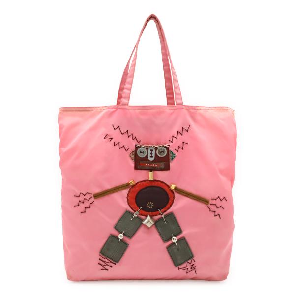 PRADA プラダ ロボット トライアングルロゴ トートバッグ ラージトート ショルダーバッグ ナイ...
