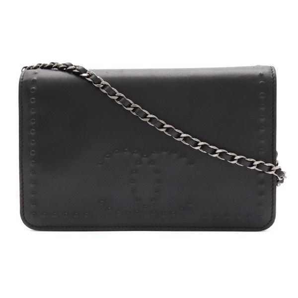 CHANEL シャネル ココマーク チェーンウォレット ショルダーバッグ ポシェット 斜め掛け レザ...
