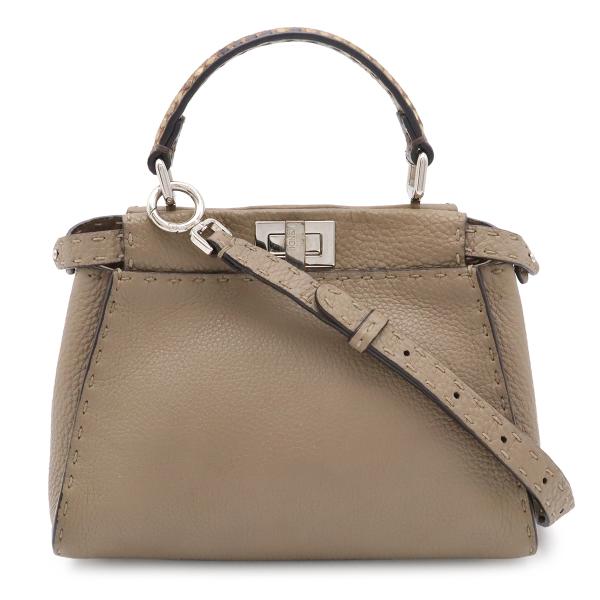 FENDI フェンディ ミニ ピーカブー セレリア ハンドバッグ ミニバッグ 2WAY ショルダーバ...