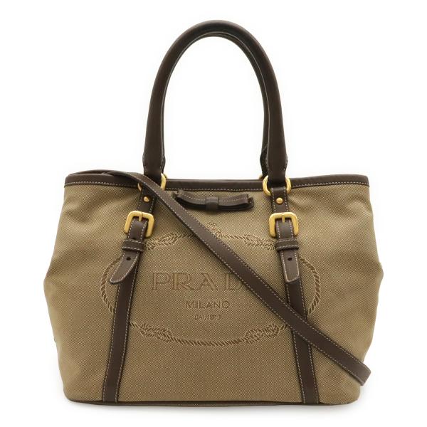 PRADA プラダ ロゴジャガード リボン ハンドバッグ トートバッグ 2WAY ショルダーバッグ ...
