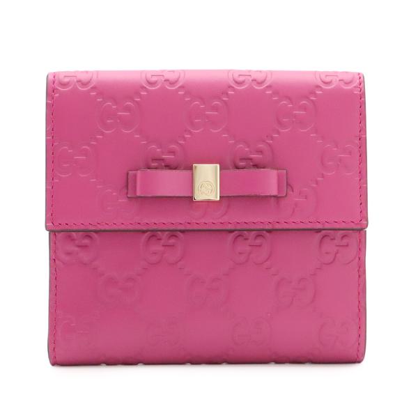 GUCCI グッチ BOWY ボウイ リボンモチーフ グッチシマ Wホック財布 ダブルホック財布 レ...