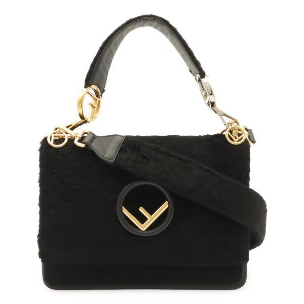 FENDI フェンディ キャナイエフ Fロゴ ハンドバッグ フラップバッグ 2WAY ショルダーバッ...