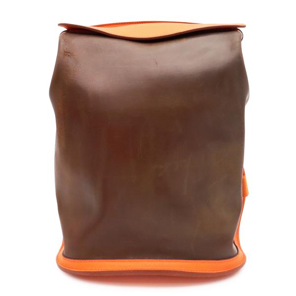 HERMES エルメス シェルパPM リュックサック バックパック アマゾニア レザー オレンジ ダ...
