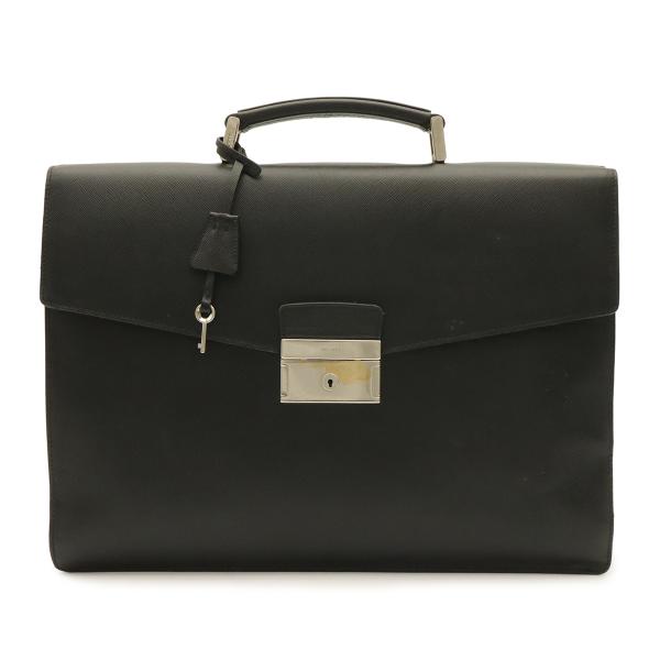 PRADA プラダ サフィアーノ ブリーフケース ビジネスバッグ 書類カバン レザー NERO 黒 ...