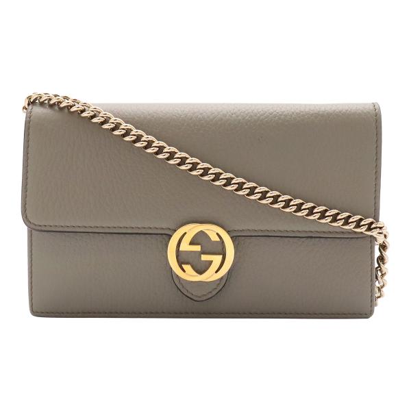 GUCCI グッチ インターロッキングG ロゴ チェーンウォレット ショルダーバッグ 2WAY クラ...