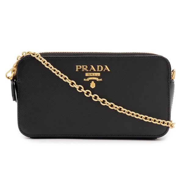 PRADA プラダ チェーンショルダーバッグ チェーンウォレット 2WAY クラッチバッグ サフィア...