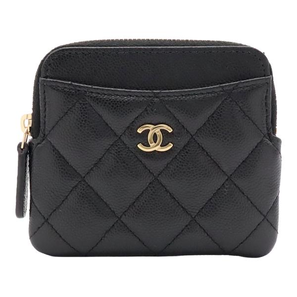 CHANEL シャネル マトラッセ ココマーク ジップ コインパース 小銭入れ コインケース キャビ...