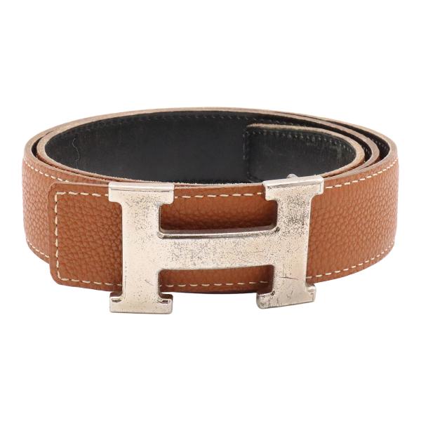HERMES エルメス Hベルト Hバックル コンスタンス リバーシブル トゴ ボックスカーフ ブラ...